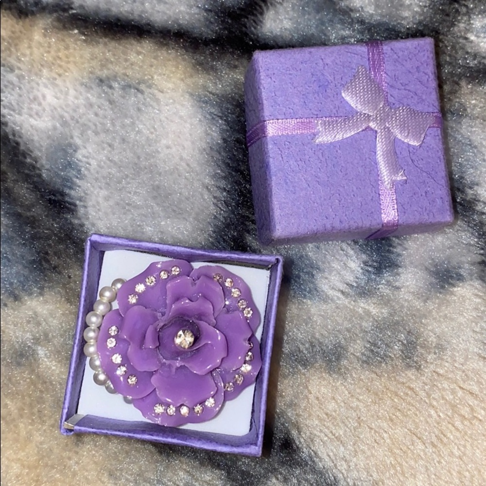 Purple rose 🌹 crystal ring